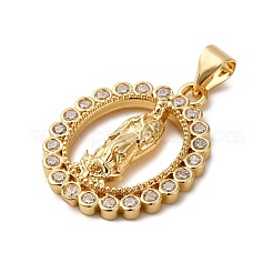 Brass Micro Pave Clear Cubic Zirconia Pendants&nbsp;ZIRC-G152-48G-1