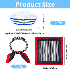 Polyester Stripe Sailor Hat&nbsp;AJEW-WH20070-246