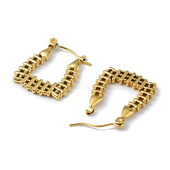 Ion Plating(IP) 304 Stainless Steel Rectangle Hoop Earrings for Women&nbsp;EJEW-I284-03G