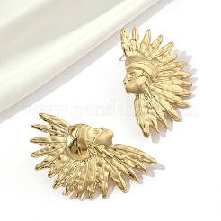 201 Stainless Steel Sun Stud Earrings&nbsp;EJEW-D084-13G