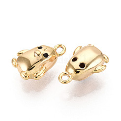 Brass Micro Pave Clear Cubic Zirconia Pendants&nbsp;KK-T078-12G