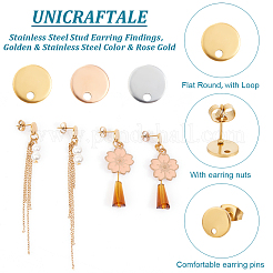 PVD Vacuum Plating 304 Stainless Steel Stud Earring Findings&nbsp;STAS-UN0011-73