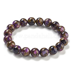 Round Synthetic Gold Clinquant Stone Stretch Bracekets&nbsp;G-P549-02A-05