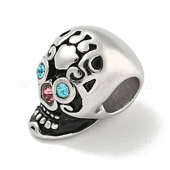 304 Stainless Steel Rhinestone European Beads&nbsp;STAS-U005-10P