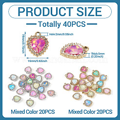 40Pcs 2 Colors UV Plating Alloy with Mixed Color Glass Rhinestone Pendants&nbsp;FIND-PJ0001-39