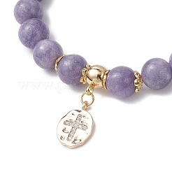 8.5MM Dyed Natural White Jade Round Beaded Stretch Bracelets for Women&nbsp;BJEW-JB12260-03