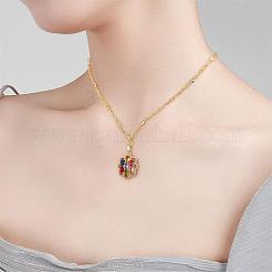 3 Pieces Cubic Zirconia Flower Charms Gold Plated Charms Micro Pave Delicate Flower Charms for Necklace Bracelet Making&nbsp;JX565A