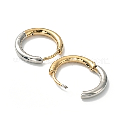 Ion Plating(IP) Two Tone 304 Stainless Steel Huggie Hoop Earrings&nbsp;EJEW-A106-02C