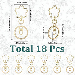 18Pcs Alloy Keychain Clasps&nbsp;KEYC-SC0001-72G