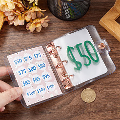 3-Ring 4 Inch PVC Mini Binder Savings Challenge&nbsp;DIY-WH0430-204B