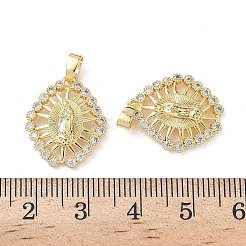 Brass Micro Pave Cubic Zirconia Pendants&nbsp;KK-P334-12G