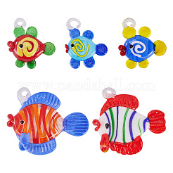 5Pcs 5 Colors Handmade Lampwork Pendants&nbsp;LAMP-TA0002-14