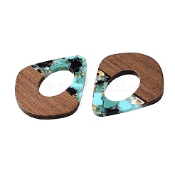 Transparent Resin and Walnut Wood Pendants&nbsp;RESI-T057-07J