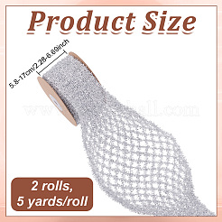 5 Yards Stretchable Glitter Mesh Ribbon&nbsp;DIY-WH0470-85A