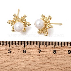 Brass Micro Pave Cubic Zirconia Stud Earring&nbsp;EJEW-H180-08G