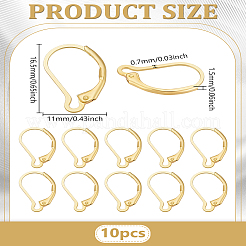 10Pcs Brass Hoop Earring Findings&nbsp;DIY-LP0001-99G