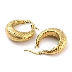 Ion Plating(IP) 304 Stainless Steel Croissant Hoop Earrings for Women&nbsp;X-EJEW-E288-01G