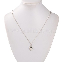 Tibetan Style Gemstone Palm Pendant Necklaces&nbsp;NJEW-JN00958