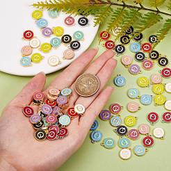 120Pcs 12 Colors Golden Plated Alloy Charms&nbsp;ENAM-SZ0001-64Q