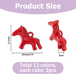 36Pcs 12 Colors Alloy Pendants&nbsp;FIND-HS0002-61