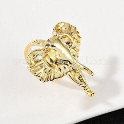 Brass Adjustable Open Cuff Rings for Women&nbsp;RJEW-R032-02G