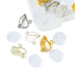 12Pcs 3 Colors Brass Clip-on Earring Findings&nbsp;KK-FS0001-28