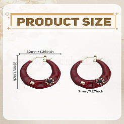 1Pair Alloy Rhinestone Hoop Earrings&nbsp;EJEW-LP0012-05B