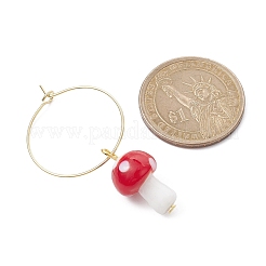 Handmade Lampwork Mushroom Wine Glass Charm&nbsp;AJEW-JO00216