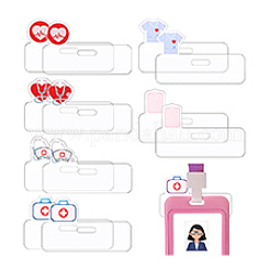 24Pcs Nurse Theme Rectangle Transparent Arcrylic Badge Holders&nbsp;DIY-PH0031-92