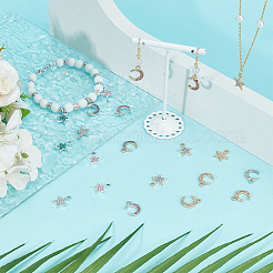 48Pcs 12 Styles Alloy Rhinestone Pendants&nbsp;FIND-DR0001-74