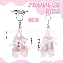 Alloy Polyester Pendant Keychains&nbsp;KEYC-WH0030-80