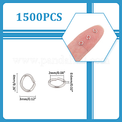 1500Pcs 304 Stainless Steel Open Jump Rings&nbsp;STAS-UN0060-29