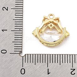 Brass Micro Pave Clear Cubic Zirconia Pendants&nbsp;KK-K371-30G