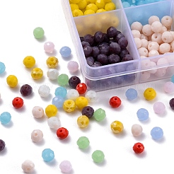 500Pcs 10 Style Opaque Solid Color & Electroplate Glass Beads&nbsp;EGLA-YW0001-20B