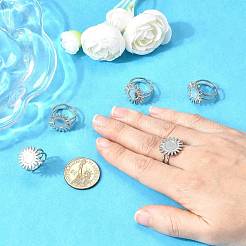Tarnish Resistant Stainless Steel Cuff Ring Findings&nbsp;X-PW-WG67428-05