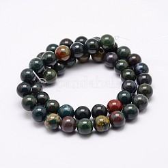 Natural Indian Bloodstone Beads Strands&nbsp;X-G-P257-07-8mm