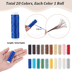 20 Rolls 20 Colors Flat Waxed Polyester Cord&nbsp;YC-PH0001-53