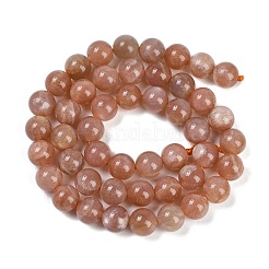 Natural Sunstone Round Bead Strands&nbsp;G-F266-11-8mm-01