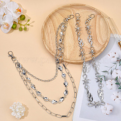 2Pcs 2 Styles Alloy Chain Belts for Pants&nbsp;AJEW-GF0011-94