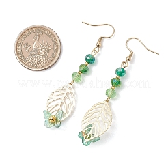 Leaf Glass Dangle Earrings&nbsp;EJEW-JE06932