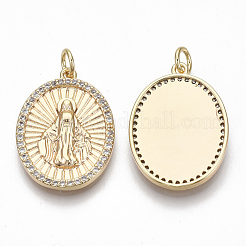 Brass Micro Pave Cubic Zirconia Pendants&nbsp;KK-S356-039G-NF