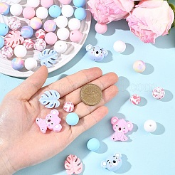 5 Styles Silicone Beads&nbsp;SIL-YW0002-49