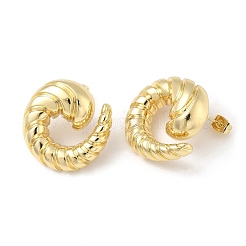 Twisted Brass Stud Earrings for Women&nbsp;KK-CBAD851-22G