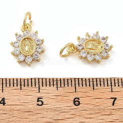 Brass Micro Pave Cubic Zirconia Pendants&nbsp;KK-C092-19D-G