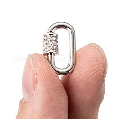 Brass Micro Pave Cubic Zirconia Screw Carabiner Lock Charms&nbsp;ZIRC-G160-22P