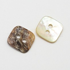 2-Hole Square Mother of Pearl Buttons&nbsp;SHEL-N033-04