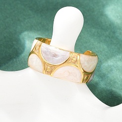 304 Stainless Steel Enamel Adjustable Cuff Rings for Women&nbsp;RJEW-A074-08G