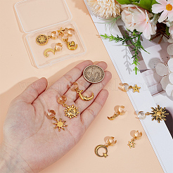 12Pcs Sun Star Moon Alloy Stethoscope Pendant Decorations&nbsp;HJEW-OC00181