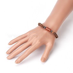 Wood Beads Stretch Bracelets&nbsp;BJEW-JB03972-M