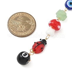 Mushroom & Evil Eye Handmade Lampwork Beads and Acrylic Pendant Decorations&nbsp;HJEW-JM04046-02
